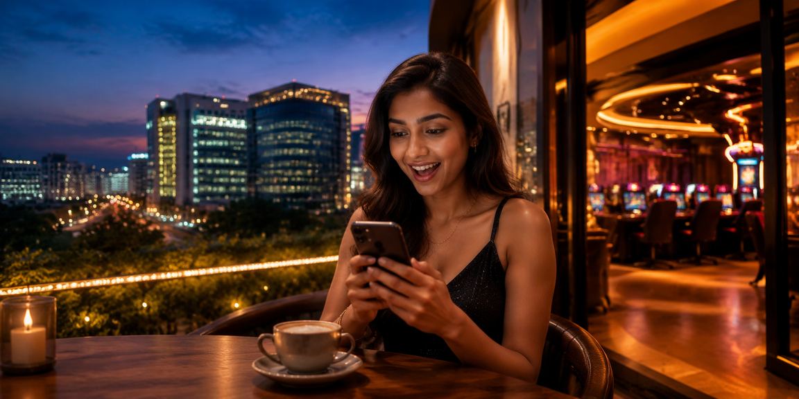 Indian player enjoying live casino on mobile device